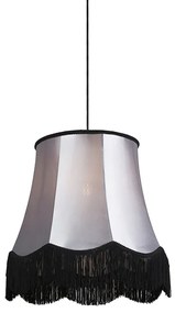 Retro závesné svietidlo čierne so sivou 45 cm - Granny