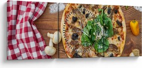 Obraz pizze (s hodinami) (90x30 cm)