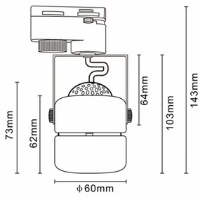 Bodové svietidlo v lištovom systéme PRAHA 3xGU10/10W/230V čierna
