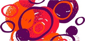 Obraz - Motív s kruhmi v teplých farbách (120x50 cm)