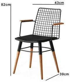 Súprava jedálenských stoličiek Trend Black and Walnut, 2 ks