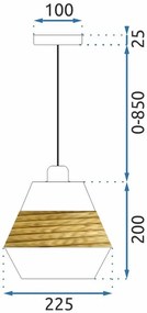 Toolight - Stropné svietidlo E27 60W APP989-1CP, hnedá-čierna, OSW-01047