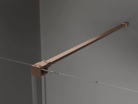 Mexen Velar, sprchový kút s posuvnými dverami 130 x 75 cm, 8mm šedé sklo, medená matná, 871-130-075-41-65