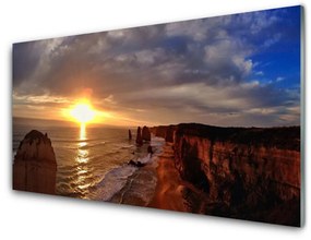 Skleneny obraz More slnko krajina 120x60 cm
