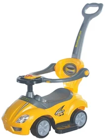 Detské odrážadlo s vodiacou tyčou 3v1 Baby Mix Mega Car žlté