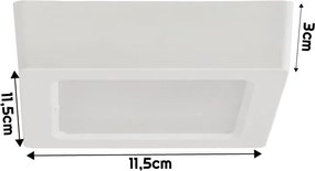 BERGE Štvorcový LED panel biely - prisadený - 6W - PC - neutrálna biela