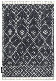 Koberec BERBER TANGER B5940, sivo - biely, strapce, Maroko, Shaggy