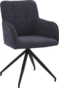 Jedálenská stolička Francis, tmavo šedá štruktúrovaná látka