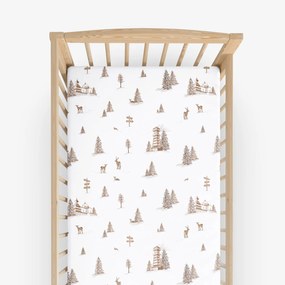 Goldea vianočná bavlnená napínacia plachta do detskej postieľky - beskydy 70 x 140 cm
