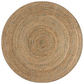 Flair Rugs koberce Kusový koberec Capri Jute Natural/Blue kruh - 180x180 (priemer) kruh cm