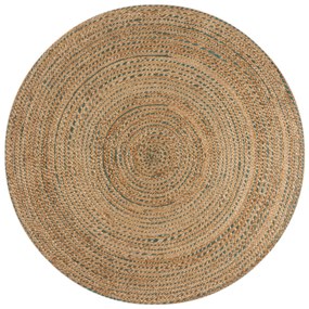 Flair Rugs koberce Kusový koberec Capri Jute Natural/Blue kruh - 133x133 (priemer) kruh cm