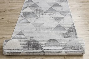 Behúň LIRA E1627 Trojuholníky geometrický, štrukturálny, glamour - sivý