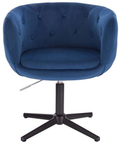 LuxuryForm DESIGN Kreslo MONTANA VELUR na čiernom kríži - modré