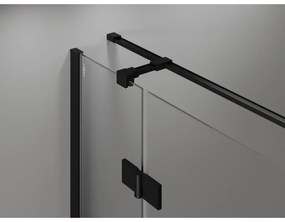 Mexen Mist H T, sprchový kút s výklopnými dverami ľavý 75 x 95 cm, číre sklo, čierna, 8A5T-075-095-70-00-L