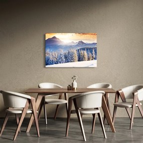 Obraz - Horská krajina v zime (90x60 cm)