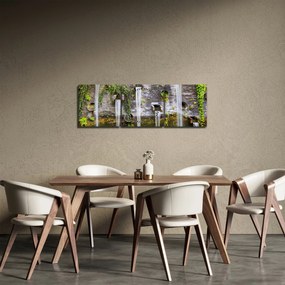 Obraz - Kamenný múr, Hamburg, Nemecko (s hodinami) (90x30 cm)