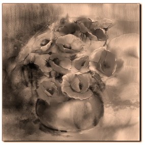 Obraz na plátne - Akvarel, kytica makov, reprodukcia - štvorec 3270FA (50x50 cm)