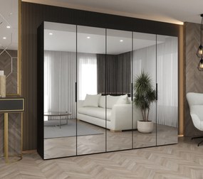 Šatníková skriňa 250 cm Mirabella 3 (čierna + čierna). Akcia -20%. Vlastná spoľahlivá doprava až k Vám domov. 1126484