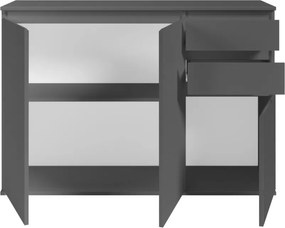 Komoda s 2 šuplíkmi Brest, 119 cm, antracitová