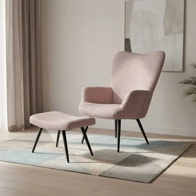Kreslo ružové s podnožkou AK-L7285 PINK6