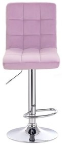 LuxuryForm DESIGN Barová stolička TOLEDO VELUR na striebornom tanieri - levanduľa