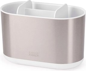 Stojan na zubné kefky z nehrdzavejúcej ocele v striebornej farbe Duo Steel – Joseph Joseph