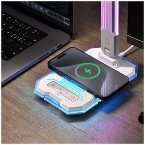 LED RGB Stmievateľná nabíjacia dotyková stolná lampa LED/7,5W/5V 2700-5300K biela