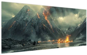 Obraz - Erupcia sopky (120x50 cm)