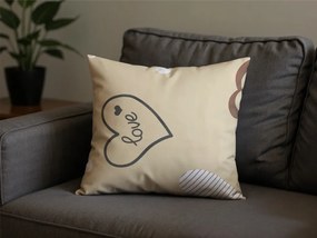 Bavlnená obliečka na vankúš DEAMON POLY 45x45 cm, béžová