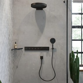 HANSGROHE Rainfinity horná sprcha 3jet s nástenným pripojením, priemer 360 mm, kartáčovaný čierny chróm, 26234340