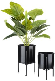 KOVOVÝ KVETINÁČ SO STOJANOM BLCK 19X13 CM ČIERNA