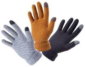 Dámske zimné pletené rukavice mix farieb, sada 3 párov