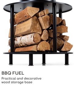 Wood Stock, ohnisko 2-v-1, BBQ gril, Ø56cm, ušľachtilá oceľ, čierne