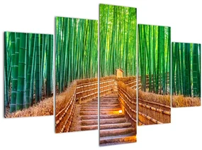 Obraz - Japonský bambusový les (150x105 cm)