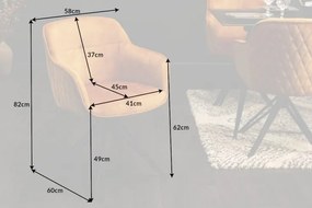 Stolička Euphoria horčicová žltá zamatová otočná