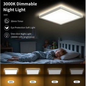 Brilagi - LED Stmieva­teľné svietidlo ULTRA SLIM LED/18W/230V 30x30 cm biela + diaľkový ovládač