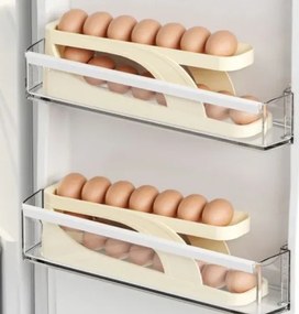 Skladací organizér na vajcia do chladničky - 2 rady - Béžová