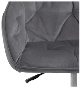 Sivá kancelárska stolička so zamatovým povrchom Actona Brooke