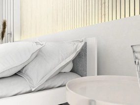 Posteľ IKAROS 90 x 200 cm, betón/biela Rošt: Bez roštu, Matrac: Bez matraca