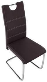 Tempo Kondela Jedálenská stolička, hnedá/svetlé šitie, ABIRA NEW