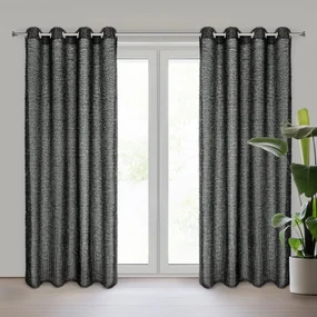 ZÁVES NA KRÚŽKOCH EVA MINGE TIFFANY 135X250 CM ČIERNA