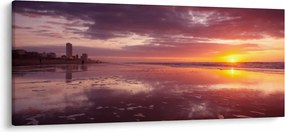 Obraz - Pláž pri západe slnka (120x50 cm)