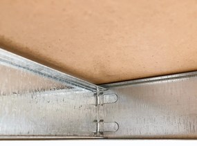 Bezskrutkový kovový regál RIVET BUDGET, 180x120x40 cm, 4x HDF polica, zinok