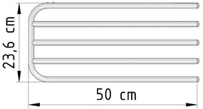 Aqualine - Sušiak uterákov na výhrevné teleso 50 cm biela
