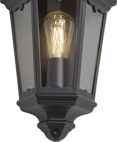 Klasické vonkajšie nástenné svietidlo čierne IP44 - Havana Half