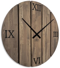 Dekorstudio Drevené hodiny na stenu Solid OAK hnedé 80cm