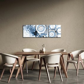 Obraz - Geometrická abstrakcia (s hodinami) (90x30 cm)
