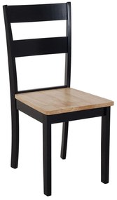 Sada 2 drevených jedálenských stoličiek čierna/svetlé drevo GEORGIA Beliani