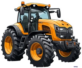 PIPPER. Textilná nálepka na stenu "Traktor"