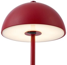 Vonkajšia stolná lampa tmavočervená vrátane LED 3-stupňová stmievateľná IP44 nabíjateľná - Keira